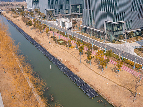 全球足跡｜光+氫！陽光能源西伏河防眩光漂浮式光伏項(xiàng)目演繹“電站掘金”公式